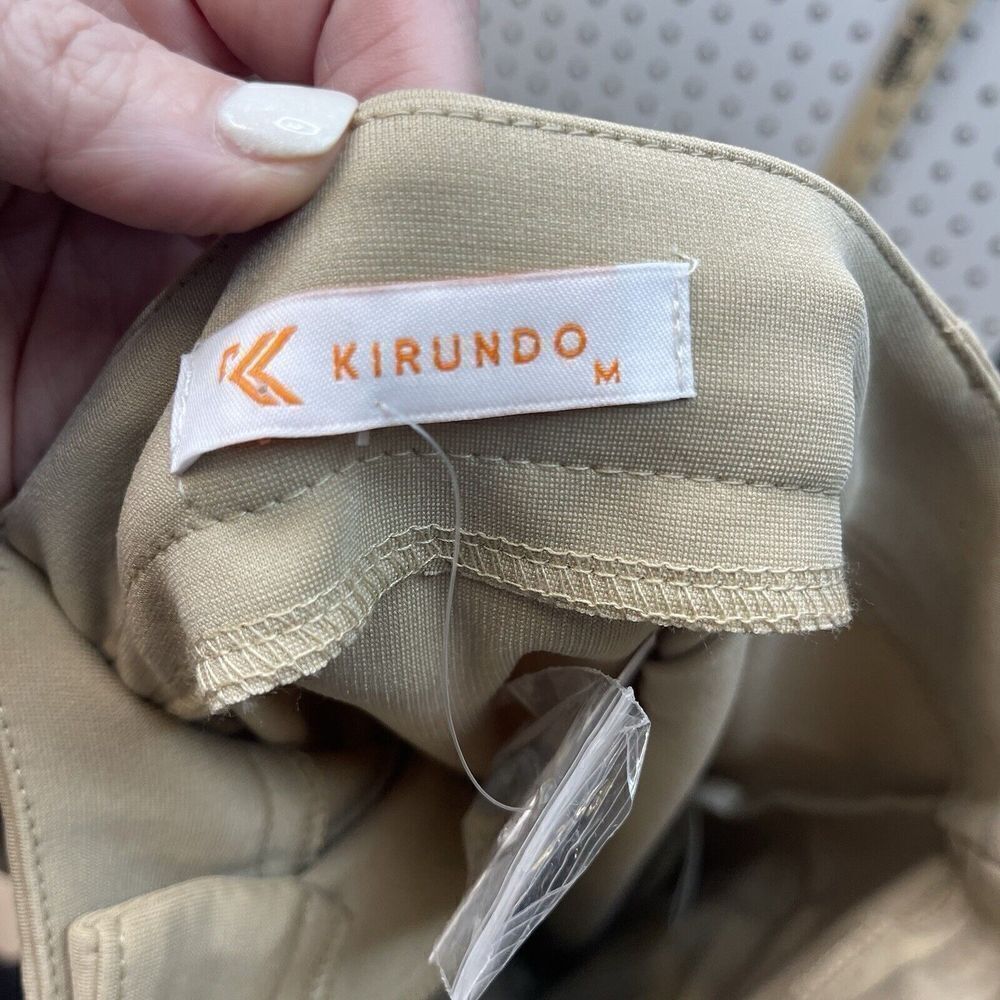 Kirundo Women Pencil‎ Skirt  High Waisted Cargo Midi Front Slit  Office Wear   M - Picture 3 of 6